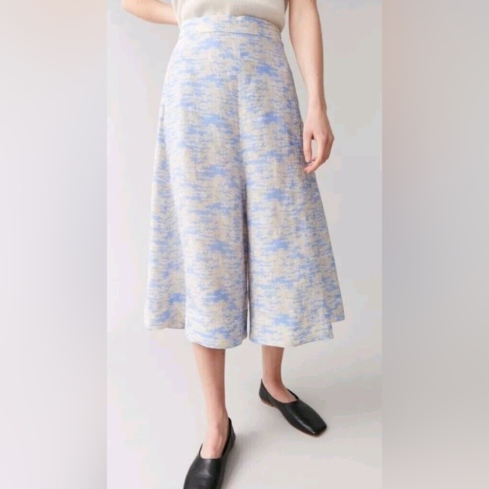 COS Palazzo Ankle Cropped High-Waisted Periwinkle Blue Pant w/ Pockets, Size 2